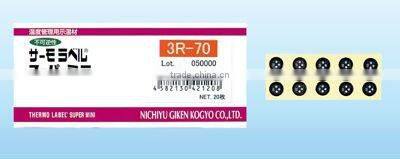 Thermo indicator label/3 Level small round shape/Irreversible temperature indicator/Made in Japan