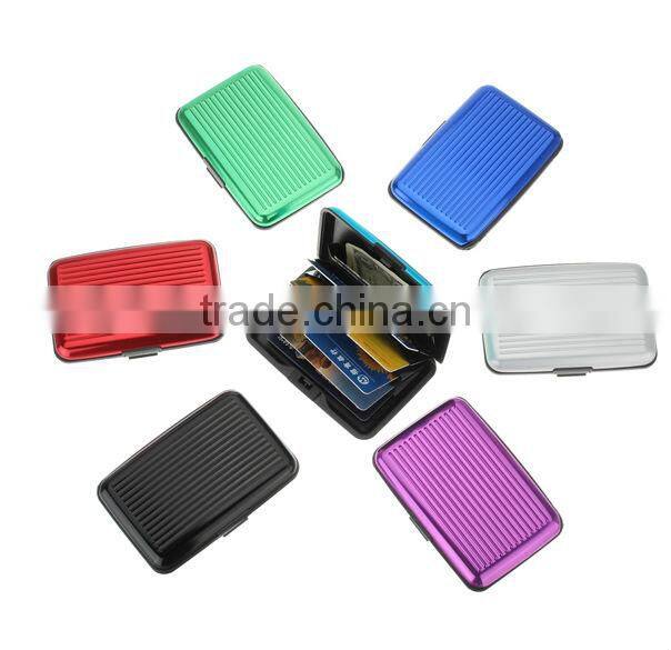 Wholesale 9 Colors NEW Deluxe Aluma Wallet Credit Card Holder Anti RFID Scanning Aluminum Case Box