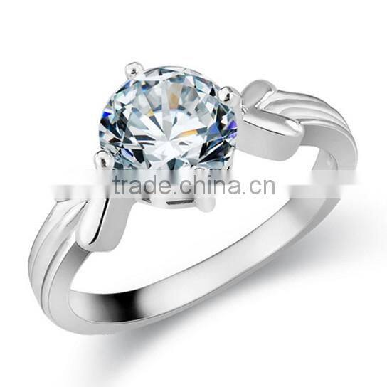 2014 Fashion Trend Elegant Diamond White Gold Ring Price Plain