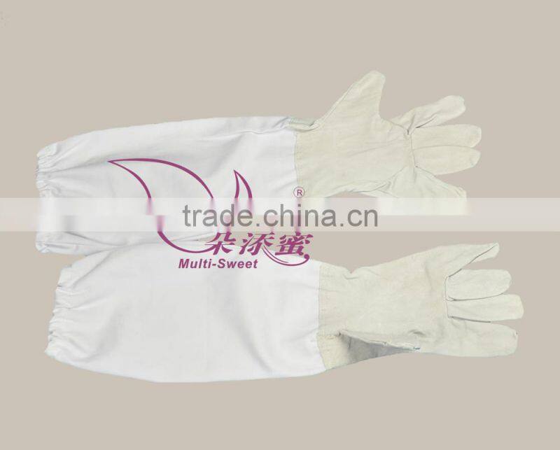 white yellow color beekeeping goatskin gloves