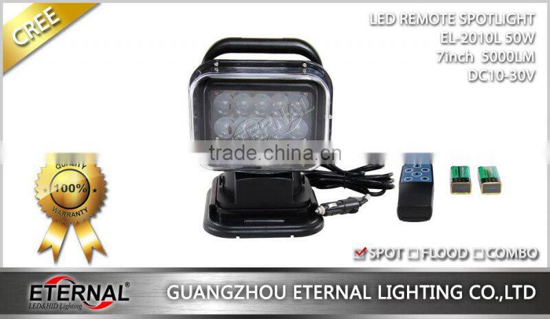 50W high power wireless remote spotlight search lamp for marine boat 4x4 off-road truck emergency vehicles