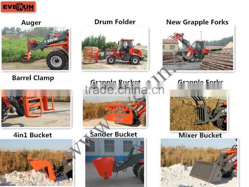 Everun CE Certificated 1.0ton Articulated Mini Shovel Loader