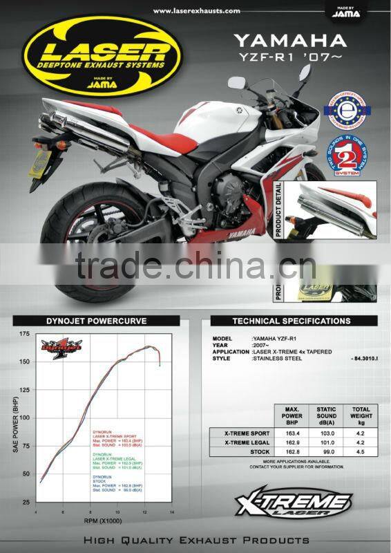 For Yamaha YZF R1 2007-2008 Motorcycle Exhaust Pipe LASER "X-treme" Exhaust system