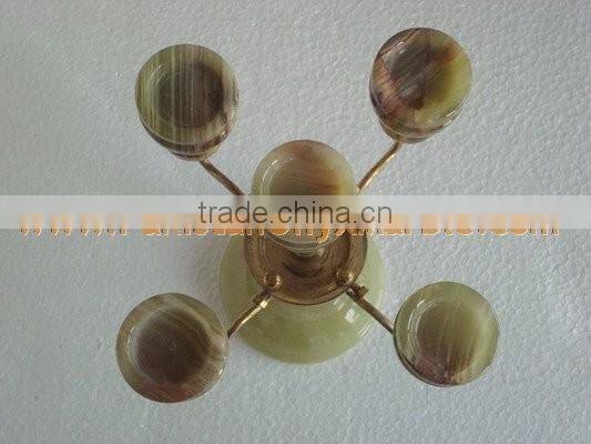 NATURAL 2017 New Items ONYX CANDLE HOLDERS STANDS BRASS WORK