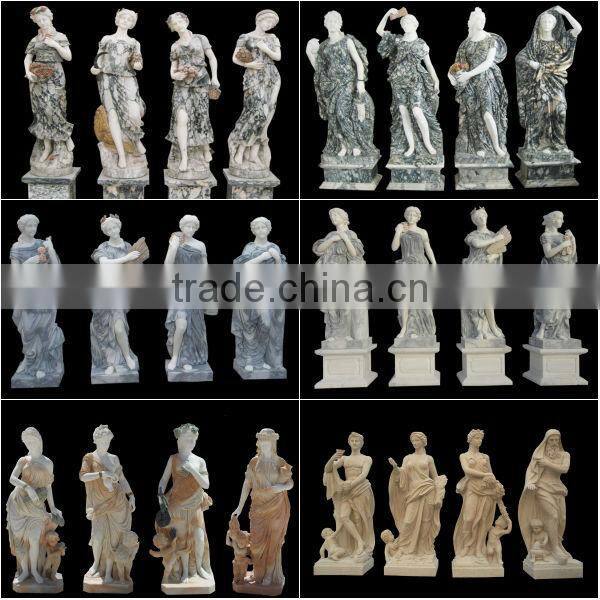 Colorful Marble Garden Four Season Woman Statues