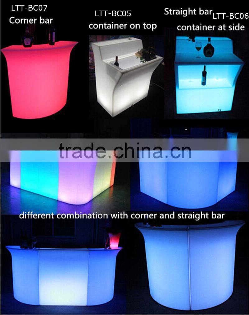 PE plastic/remote control/RGBW glow bar furniture/event nightclub LED Bar Counter