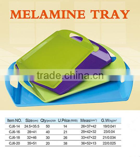 Serving Tray Sets, Square Melamine Handle Tray