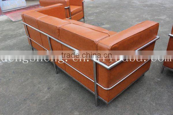 sectional leather sofa furniture BY2105 stainless steel frame