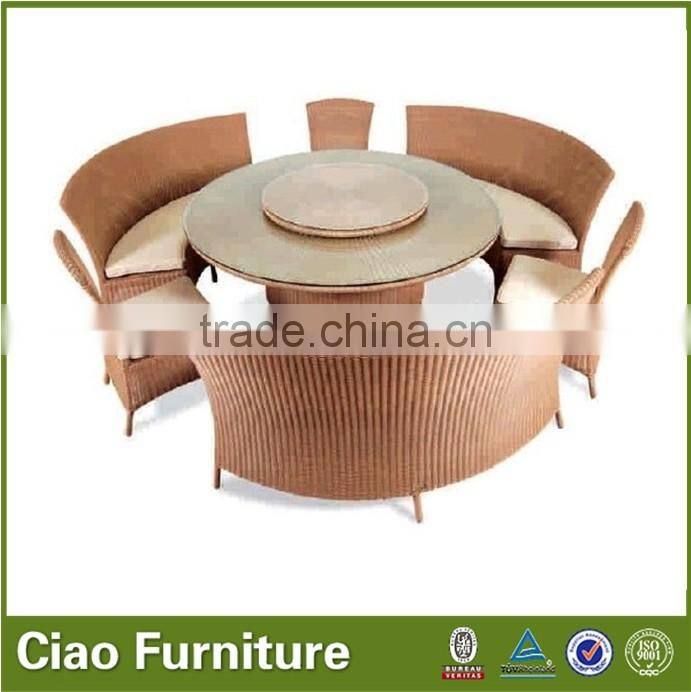 Rattan restaurant ding dong feng round rotating dining table