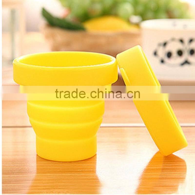 2015 hot sell Customized silicone coffee foldable cup/Easy carry silicone folding cup