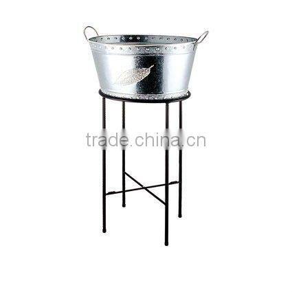 enamelware ice tray bucket with iron shelf cooler whit holders