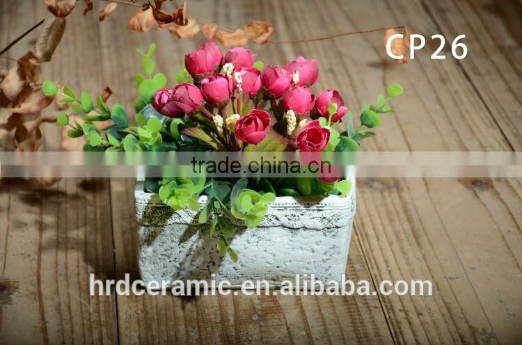 Square decal cement decoration Outdoor Garden Flower Pot