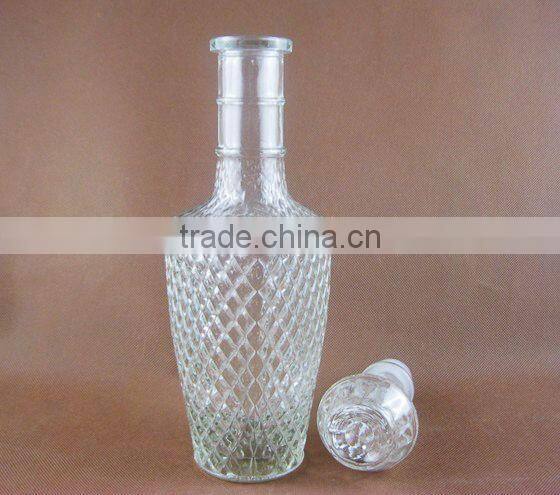 Glassware,Glass wine bottle with lid