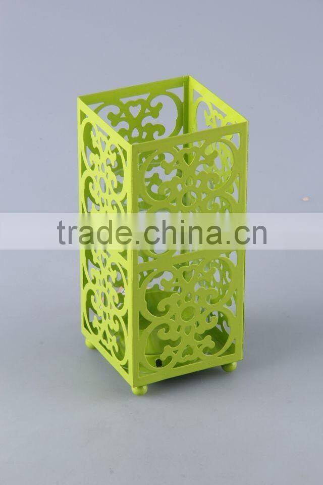 Home Decoration Candlestick/hollow out Design Iron+Glass Candle Holder