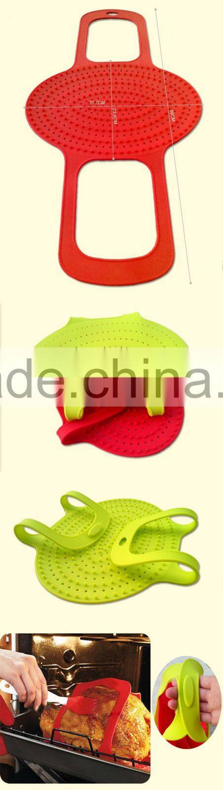 Foodgrade Silicone roast and Turkey Lifter/Duck and chicken silicone roast lifter/ non stick BBQ grill mat duck chicken Silicone