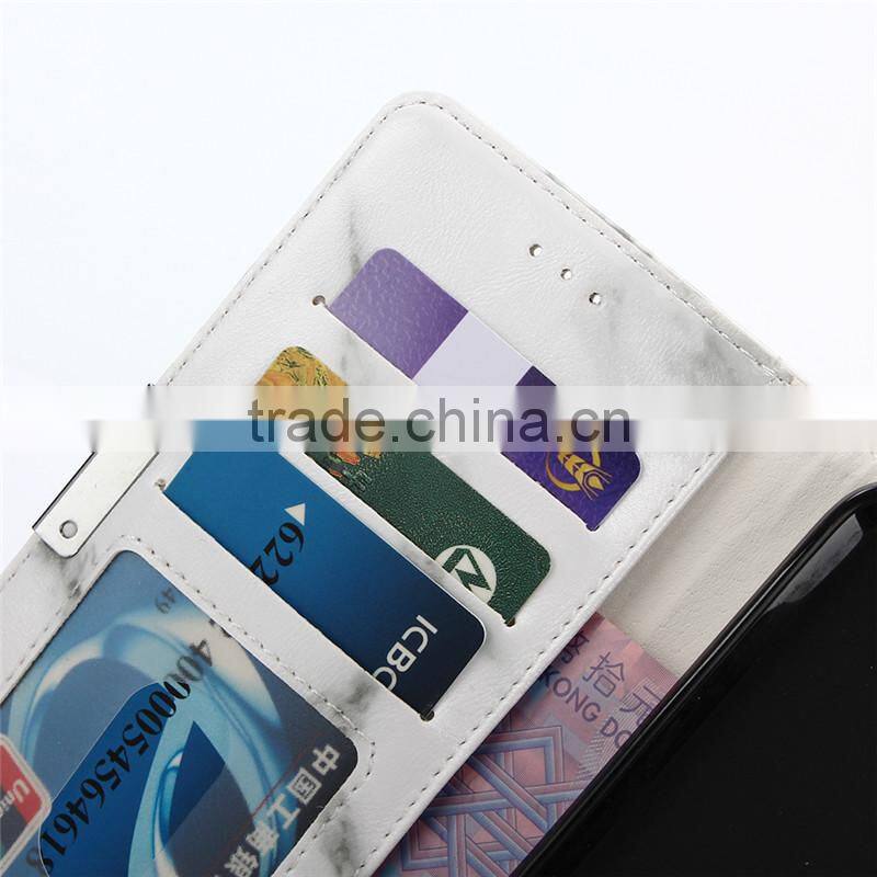Noble design high quality marble PU card bumper/pocket cell phone case for HTC