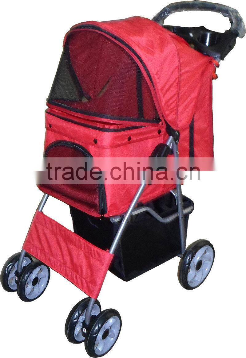 Foldable pet stroller. Pet Travel Stroller Pushchair Pram Jogger Buggy Swivel Wheels. H0116