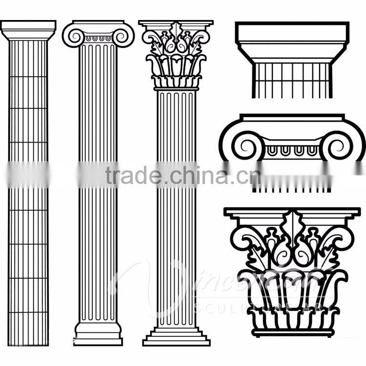 china manufacturer wholesale home decoration flat white marble columes