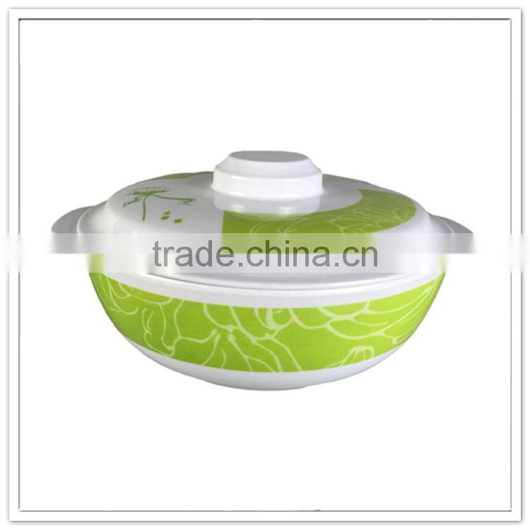 New items hot selling large melamine handled plastic bowl with lid
