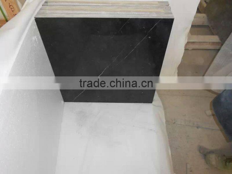 Polished Black Marquina marble tile