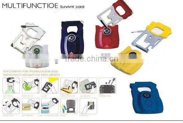 Survival tool Card with Led light and 11 functions