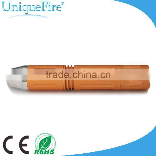Unique Fire gem jade jewelry testing yellow light aluminum rechargeable led Flashlight
