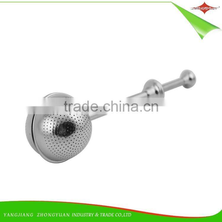 ZY-S3020 stainless steel flexible ball shaped tea strainer infuser with long handle