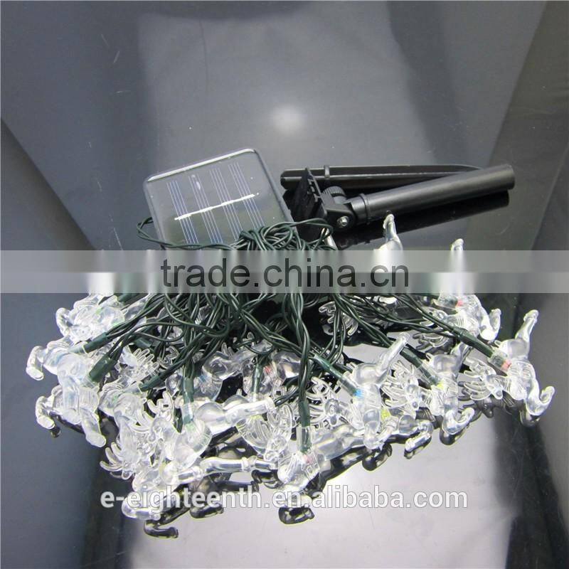 2016 new Solar Lamp Led Lights outdoor Waterproof 20 LED elks shaped Christmas string Lights For Garden Decoration