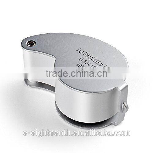 MG21011 Flexzion Illuminated Jeweler Loupe 40X 25 mm Glass Lens Eye Magnifier Magnifying