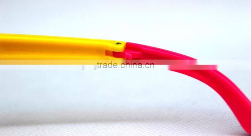 Leaves Shape Kids Glasses Folding Kids Sun Glasses Fashionable Folding Plastic Sunglasses