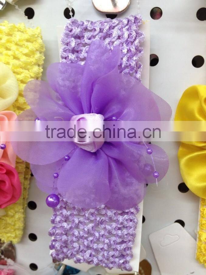 Kid's Flower elastic Crochet Headband hair accessory