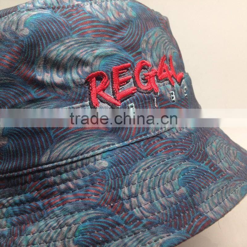 Wide Brim Printed Bucket Hat Custom Double Sided Hat Reversable Hat