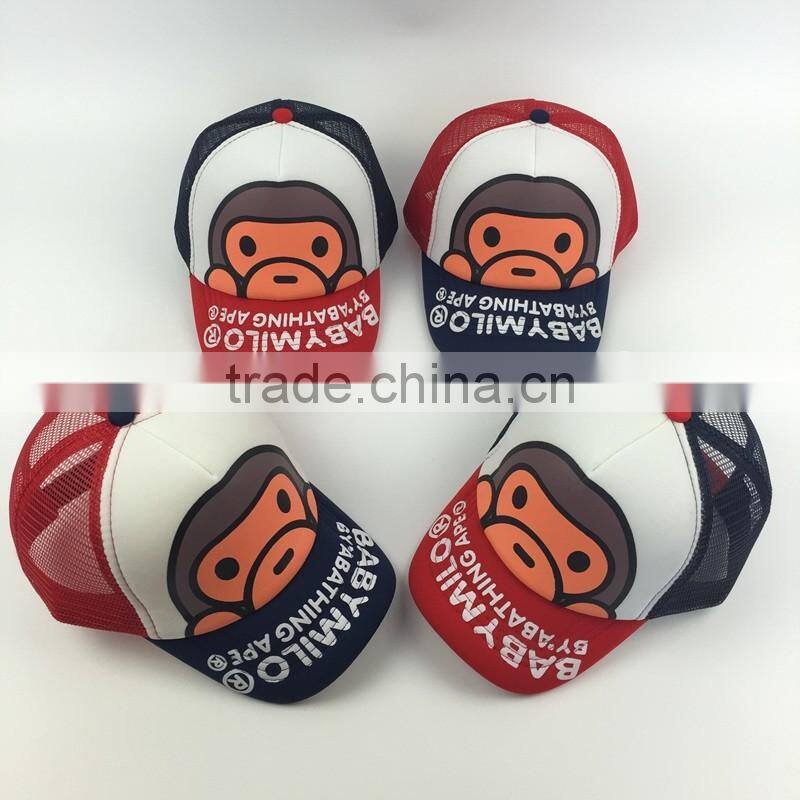 Cartoon Digital Printed Baseball Style Trucker Hat Of Nylon Mesh