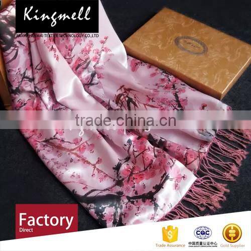 Digital Printed Silk Satin Scarf for Women in Spring and Autumn