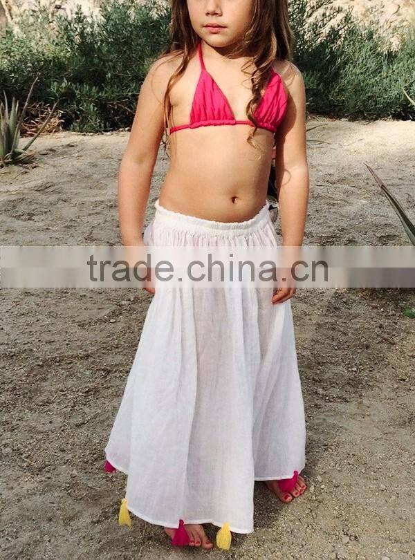 Little Pom Pom Gypsy Skirt Kids Frock Designs Children Clothing Pictures Of Long Skirts And Tops 2016 HSD5653