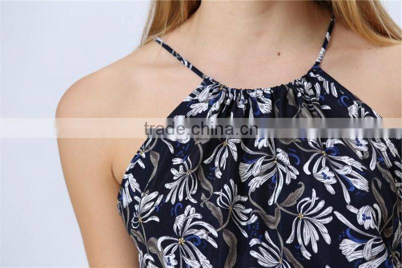 New Arrived Fashion Halter Neckline Print Women Playsuit/Jumpsuits