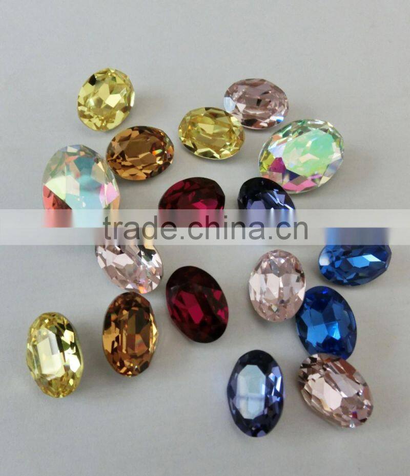 18*25 Oval Rhinestone Charming Crystal Fancy Bead Montana