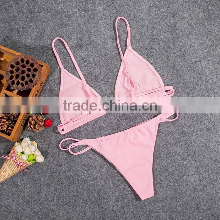 hot style pure color comfortable fashion tape bikini set