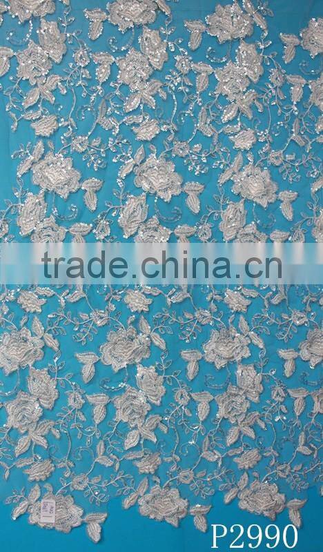 2017 hot style french lace applique fabric With Professional Technical Support