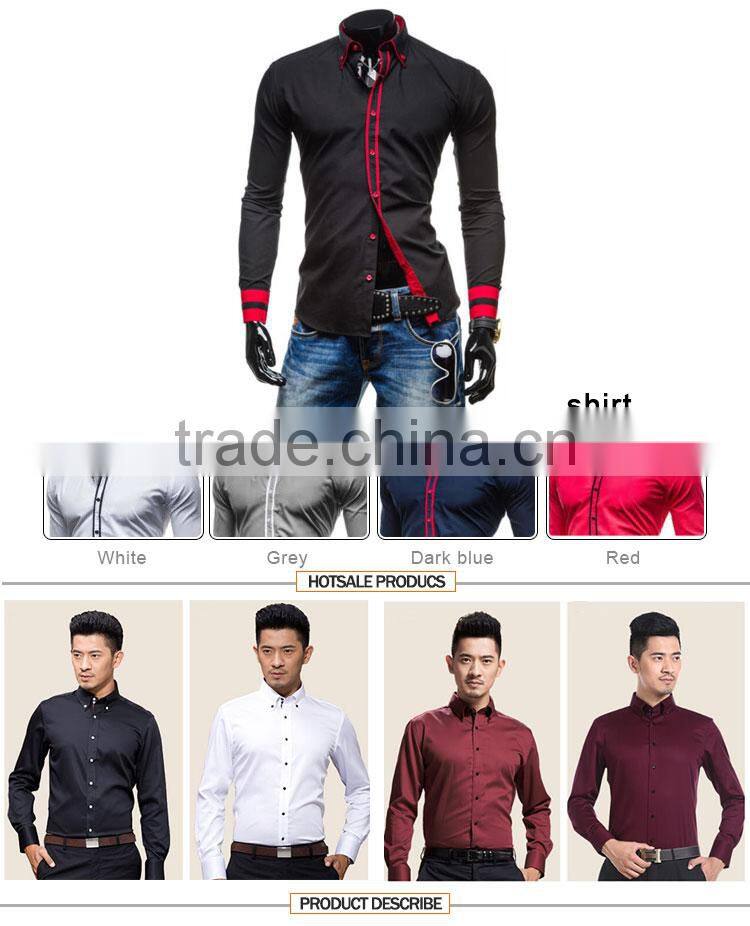 2015 Newest Customized 100% cotton business slim fit men's shirt