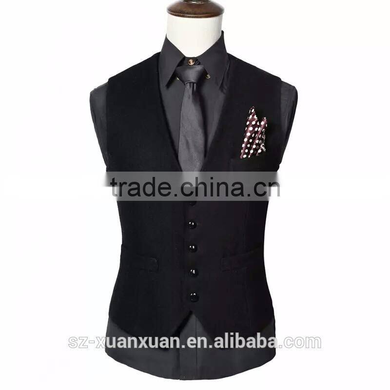 Custom fashion cotton waistcoat for men OEM design in China 2016