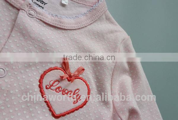 baby girl long sleeve footed cotton romper, full printings rompers