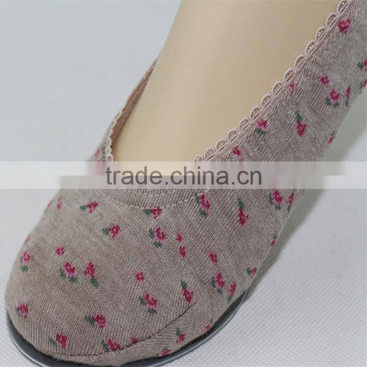 flower pattern low cut women socks
