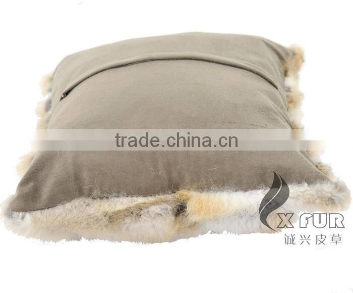 CX-D-17A Decorative Pillow, Sofa Cushion Rabbit Fur Pillow Case Custom