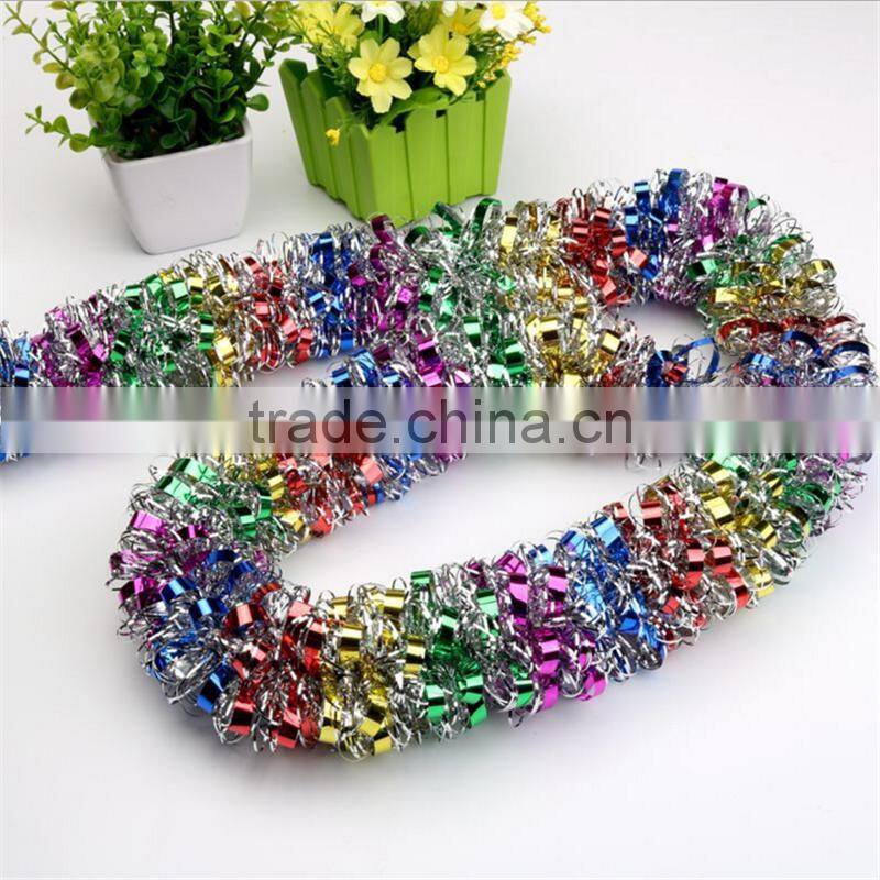 Good quality Christmas Tree Decorations Tinsel Garland colorful large indoor decoration wholesale