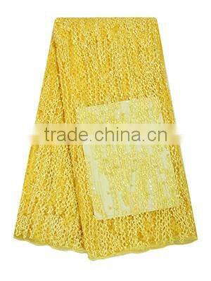 Plain color african lace fabrics fancy beautiful embroidered dress french lace with big beads FL0248