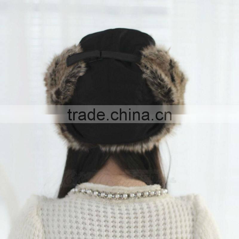 cheap factory high quality new soft & warm winter earflap girls fur hats