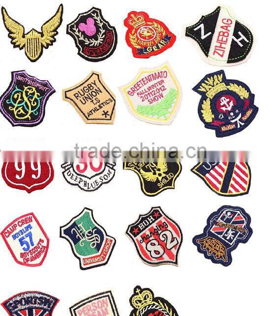 2017Customized 3D logo Embroidery Patch, Embroidered Patch for garment