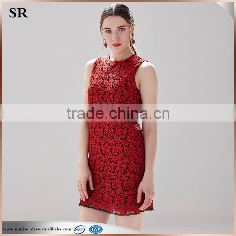 new crochet ladies red fashion short casual dress