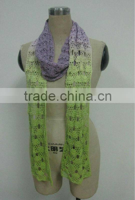 Wholesale dyeing crochet cotton scarf trim for ladies